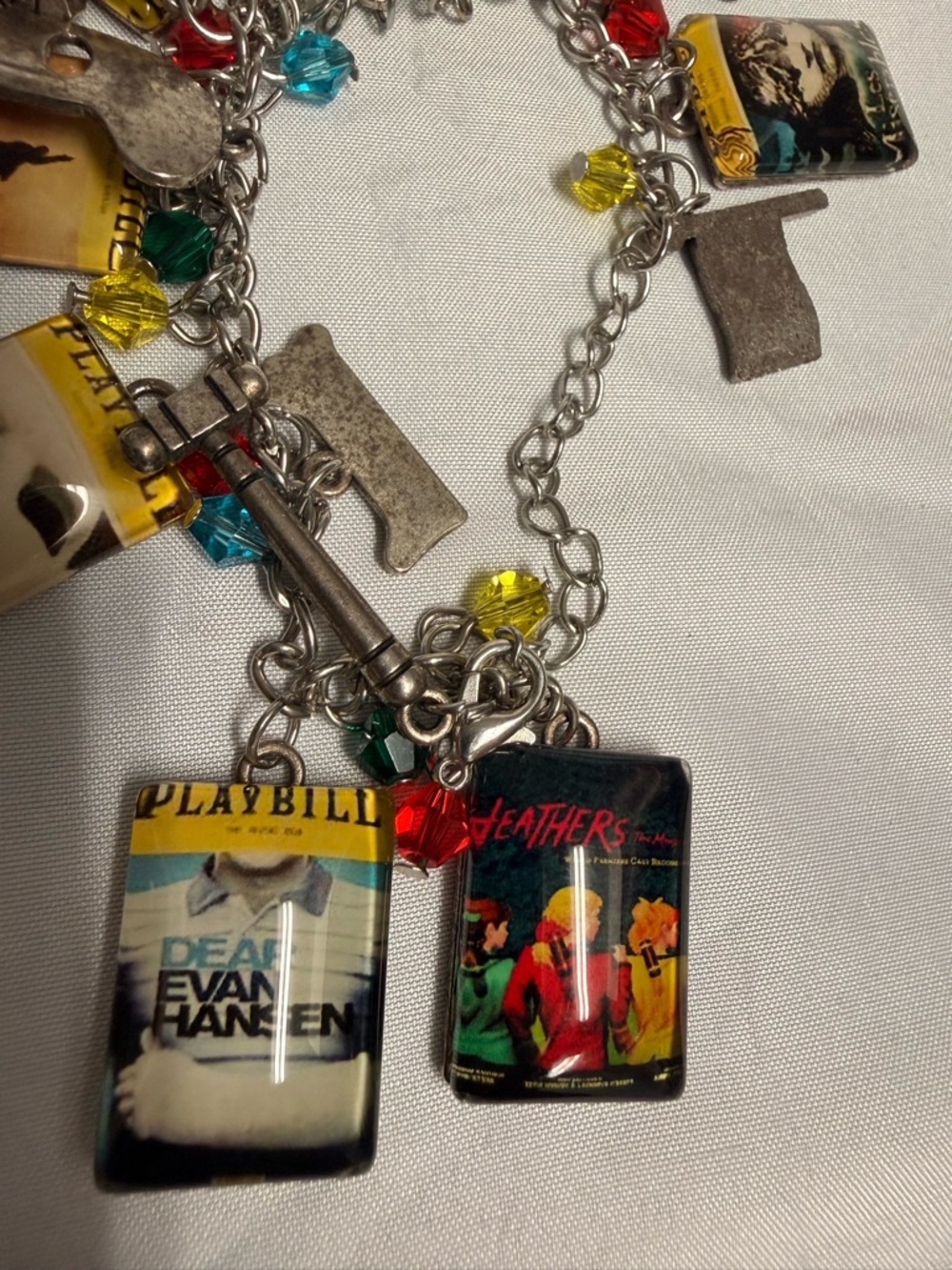 Theater Playbill Charm Bracelet with Colorful Beads Broadway musical - Picture 2 of 4